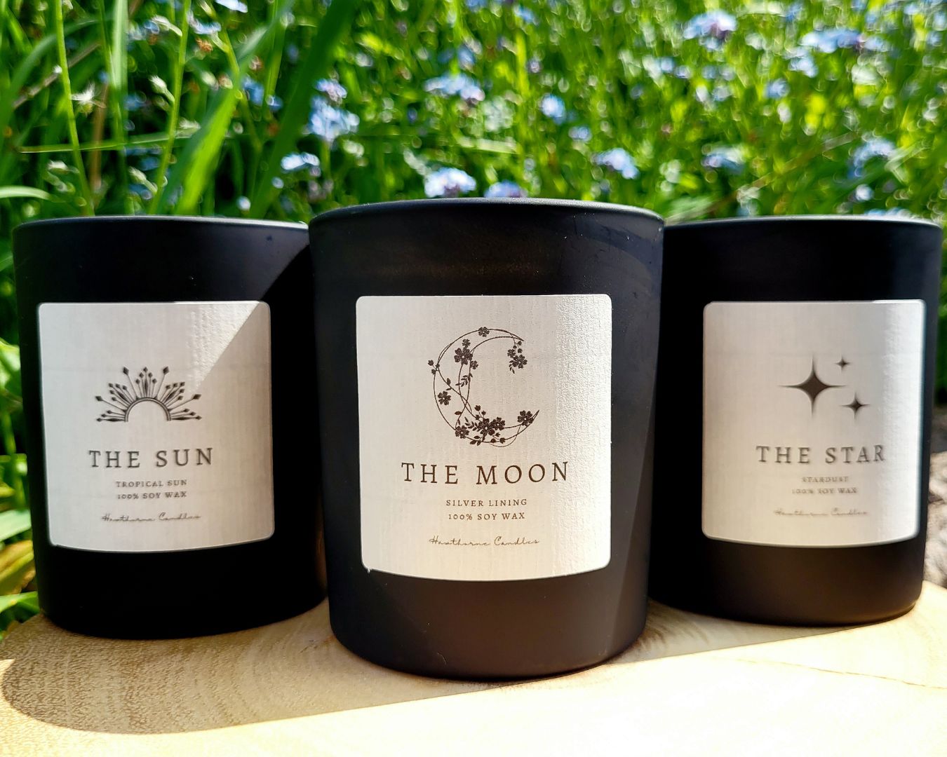 The Celestial Bundle - 20cl Soy Wax candles of The Sun, Moon & Star